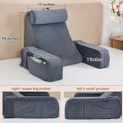 Ergonomic Memory Foam Reading Pillow with Lumbar Support