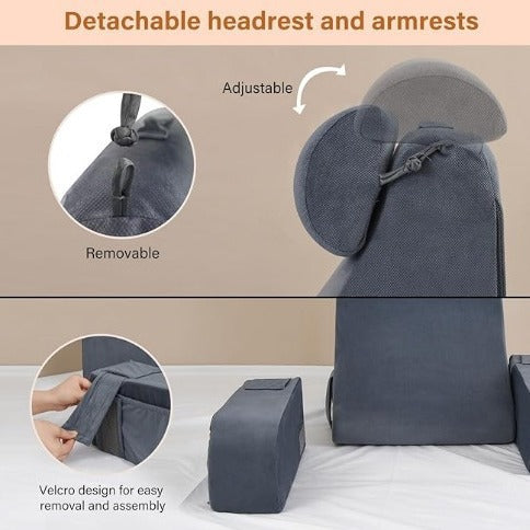Ergonomic Memory Foam Reading Pillow with Lumbar Support